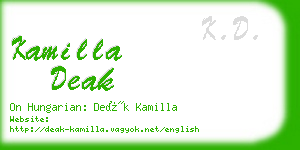 kamilla deak business card